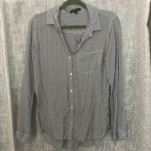 Size M Velvet Heart Grey Striped Shirt